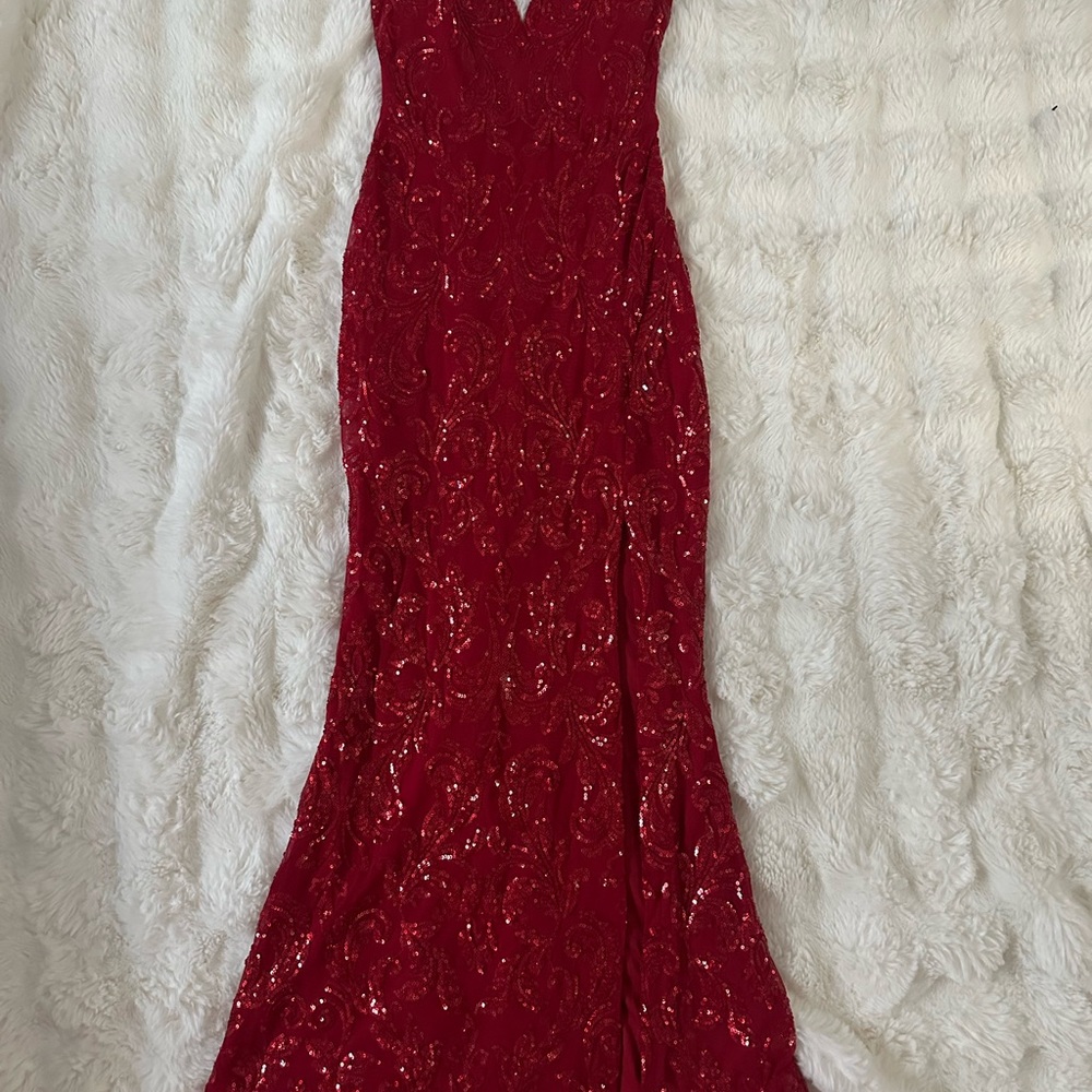 Windsor Scarlet Sequin Evening Dress